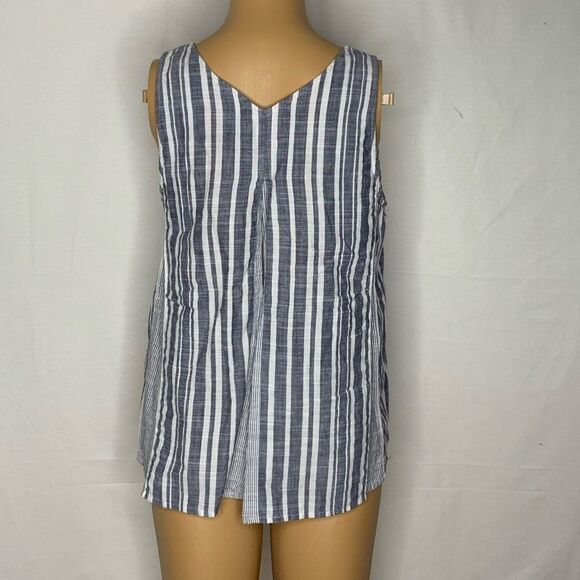 Madewell Trapeze Crop Tank Top Striped Blue Mix 4 - Picture 9 of 9